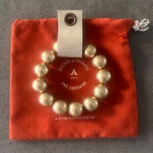 Anthropologie Gold Bead Bracelet